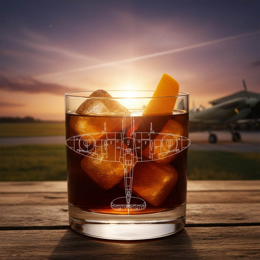 Vintage Machines Engraved Glasses