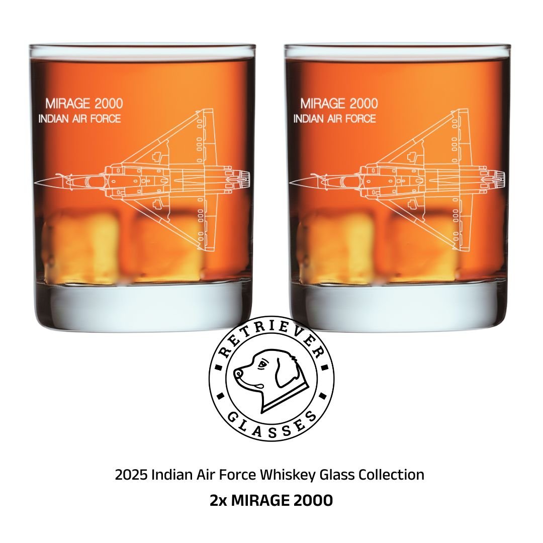 2025 Indian Air Force Whiskey Glass Set of 2