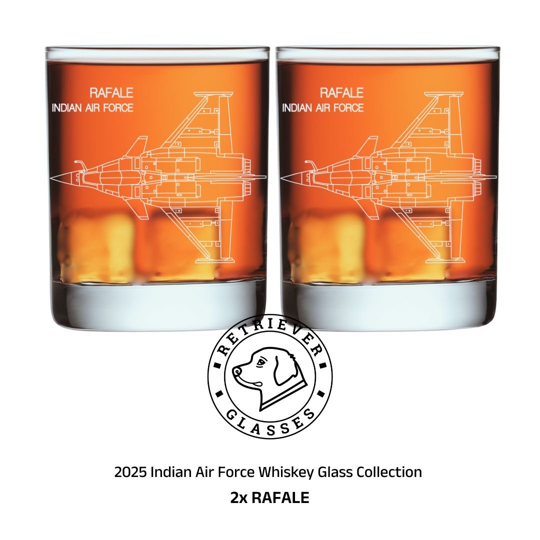 2025 Indian Air Force Whiskey Glass Set of 2