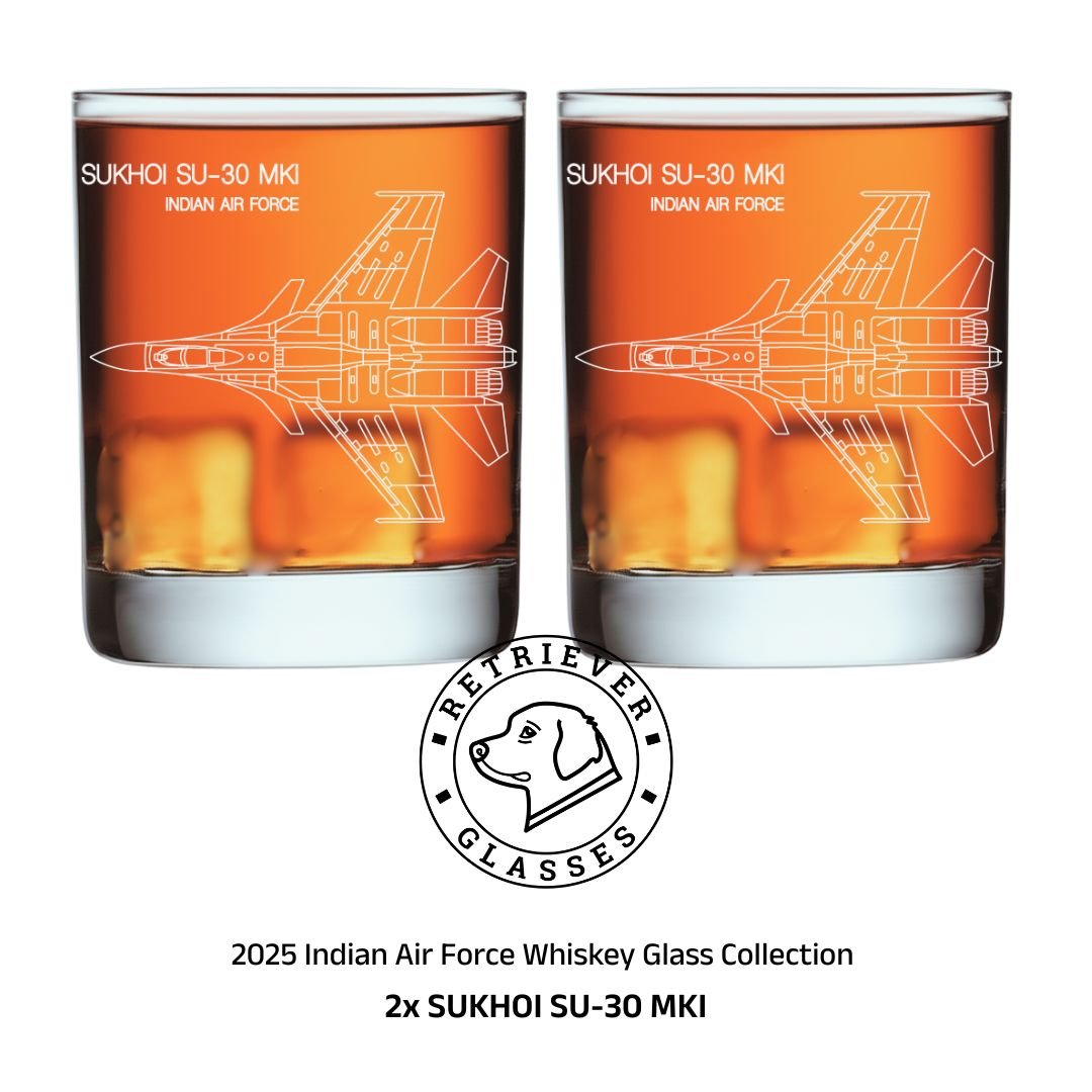 2025 Indian Air Force Whiskey Glass Set of 2