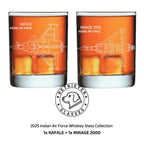 2025 Indian Air Force Whiskey Glass Set of 2