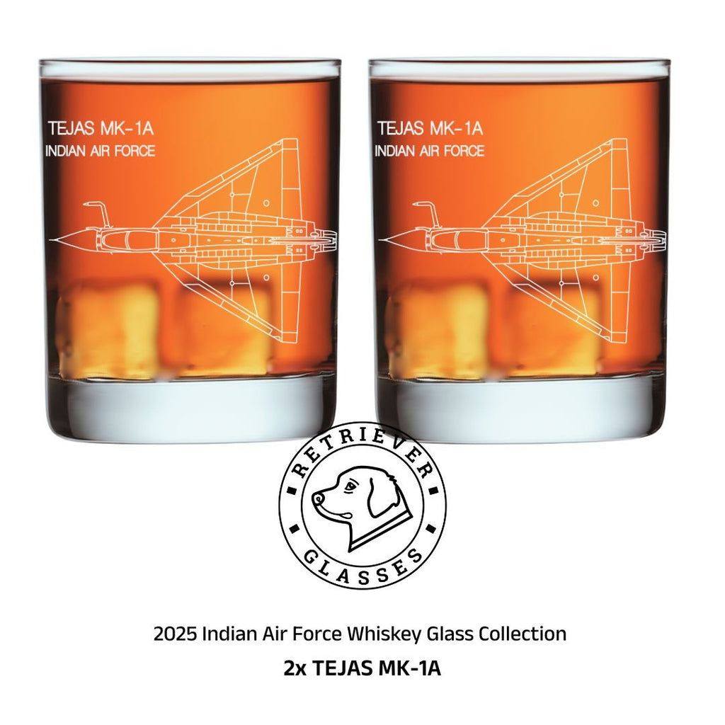 2025 Indian Air Force Whiskey Glass Set of 2
