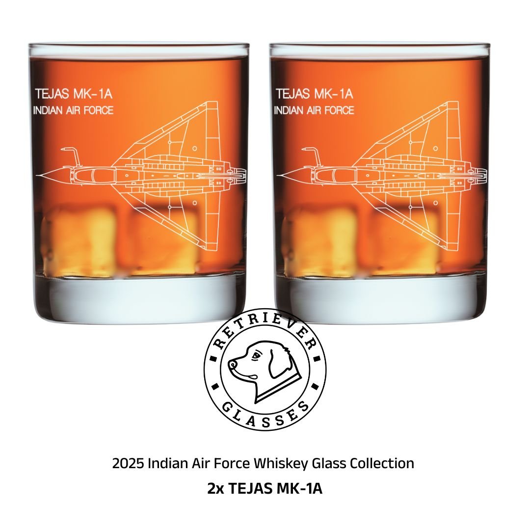 2025 Indian Air Force Whiskey Glass Set of 2