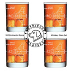 2025 Indian Air Force Whiskey Glass Set of 4