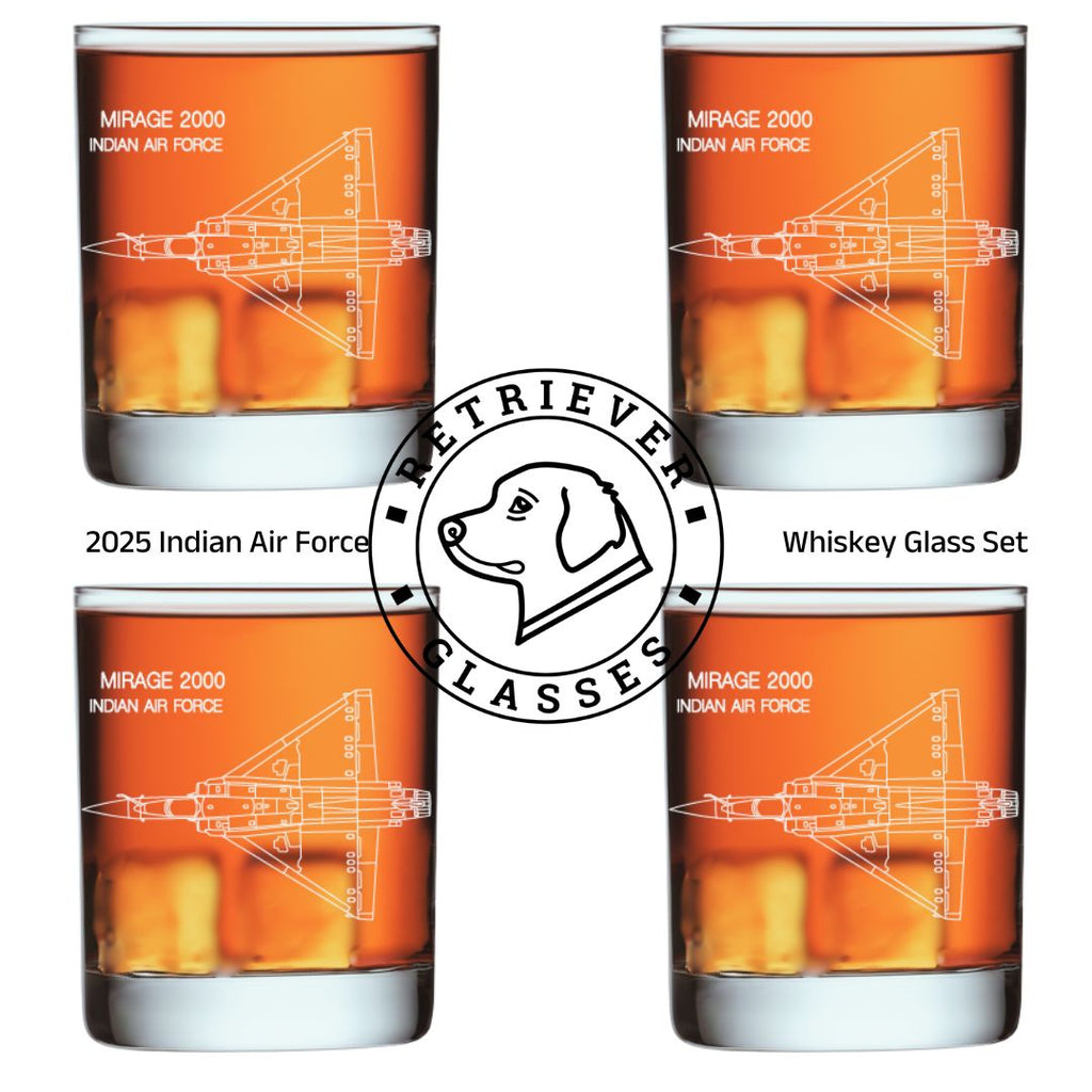 2025 Indian Air Force Whiskey Glass Set of 4