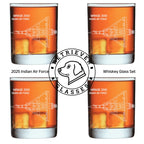 2025 Indian Air Force Whiskey Glass Set of 4