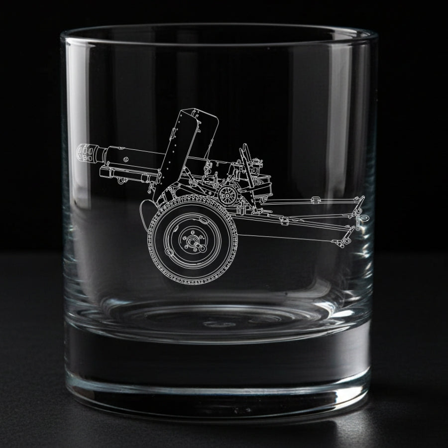 76mm Yugo M-48 Mountain Gun Engraved Whiskey Glass