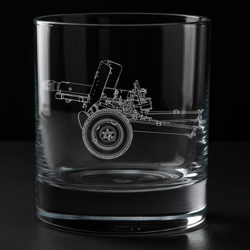 76mm Yugo M-48 Mountain Gun Engraved Whiskey Glass