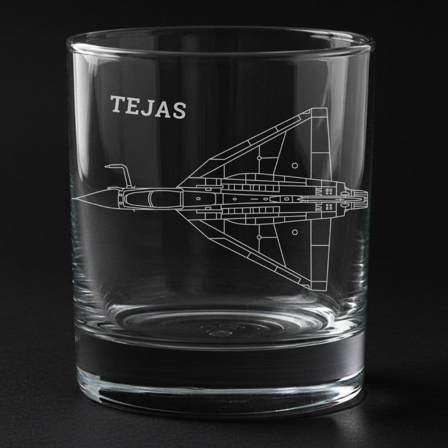 Indian Air Force Engraved Whiskey Glass Set – Ultimate 6 Aircraft Collection