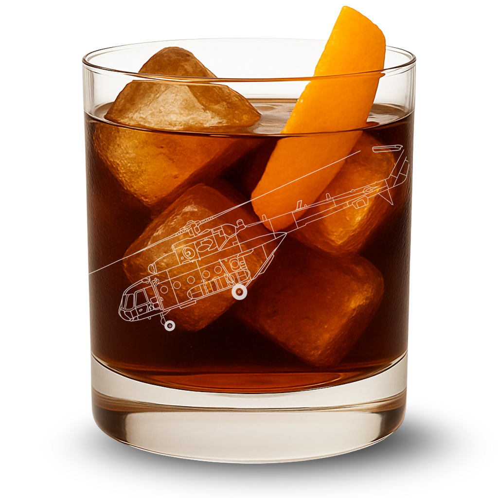 Mil Mi-17 Engraved Whiskey Glass