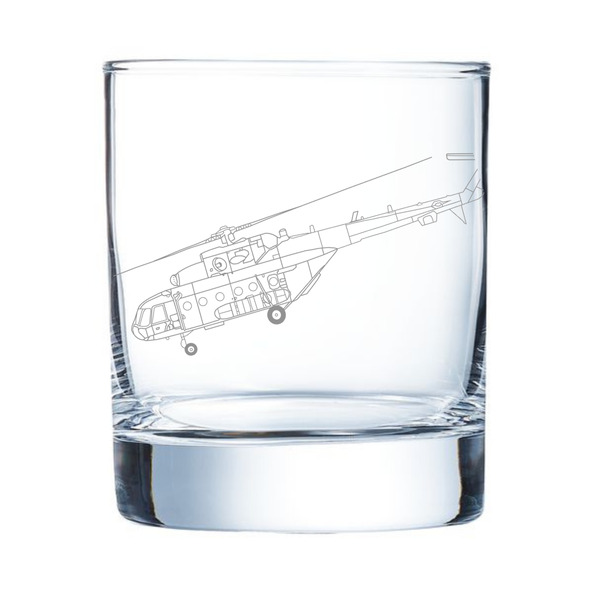 Mil Mi-17 Engraved Whiskey Glass