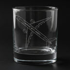boeing 777 aircraft engraved on a glass with a black background
