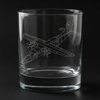 a dornier 228 aircraft etch on a glass with black background
