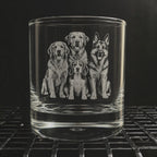 Four Loyal Companions Engraved Glass