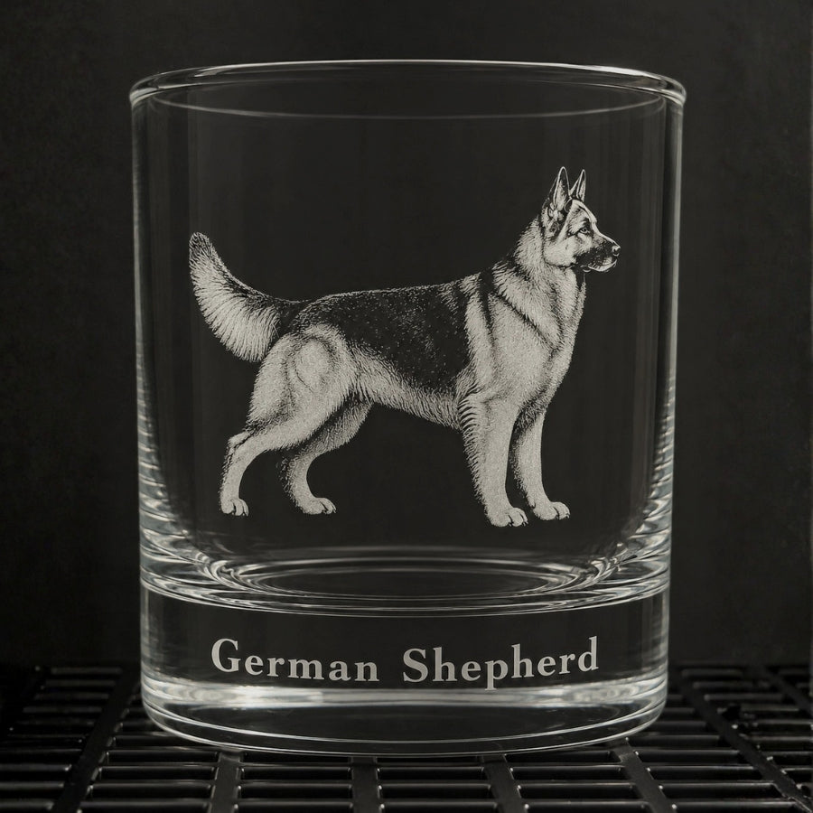 German Shepherd Engraved Glasses