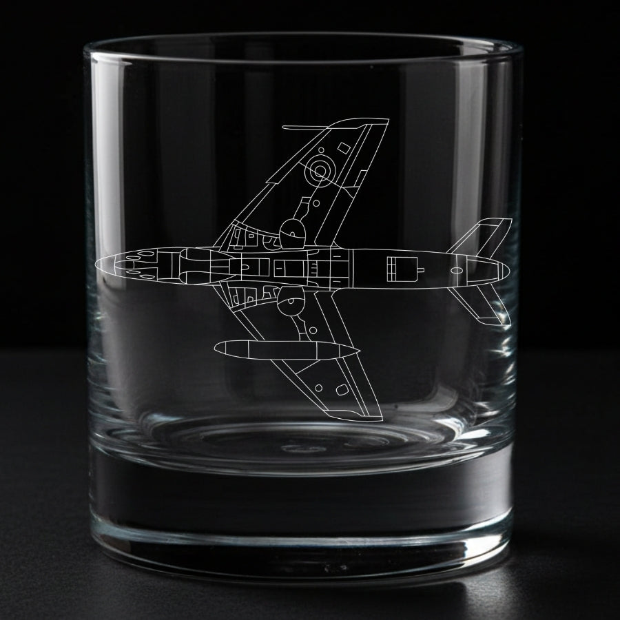 Hawker Hunter Engraved Whiskey Glass