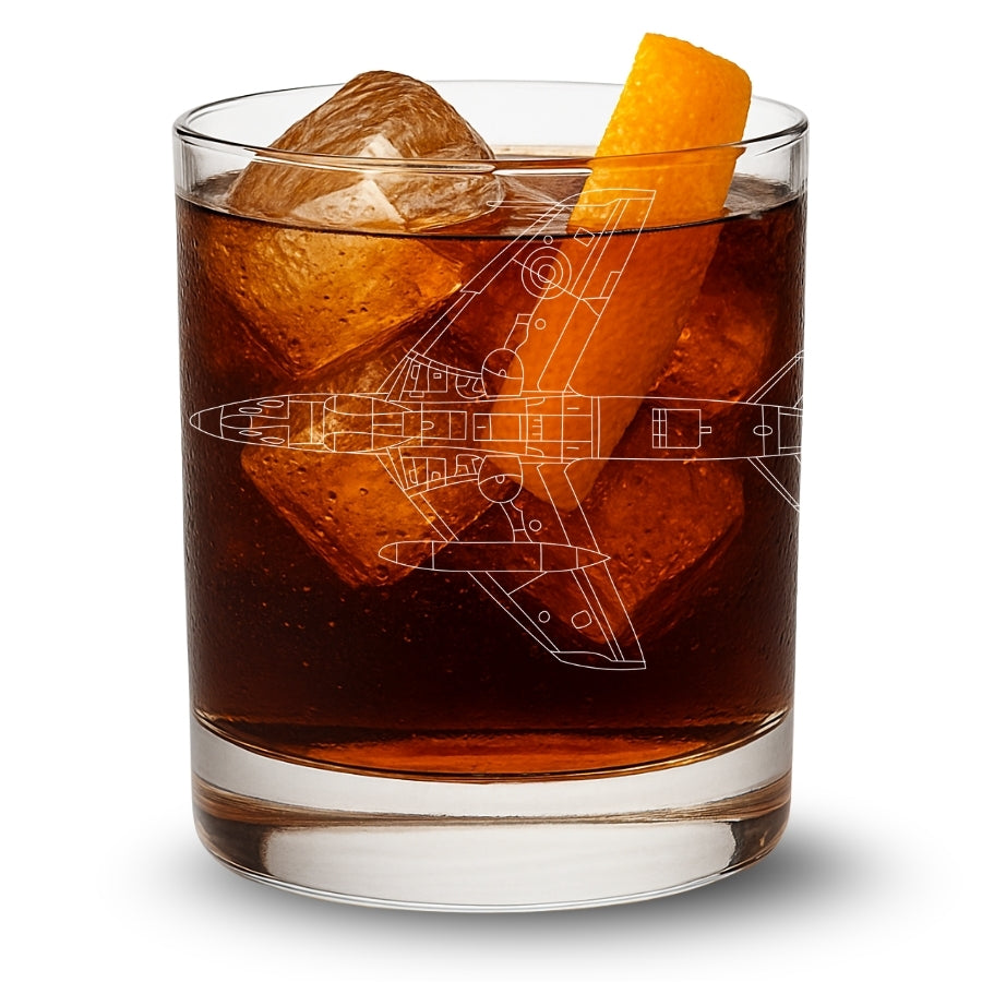 Hawker Hunter Engraved Whiskey Glass