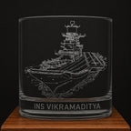 INS Vikramaditya Aircraft Carrier Engraved Glass