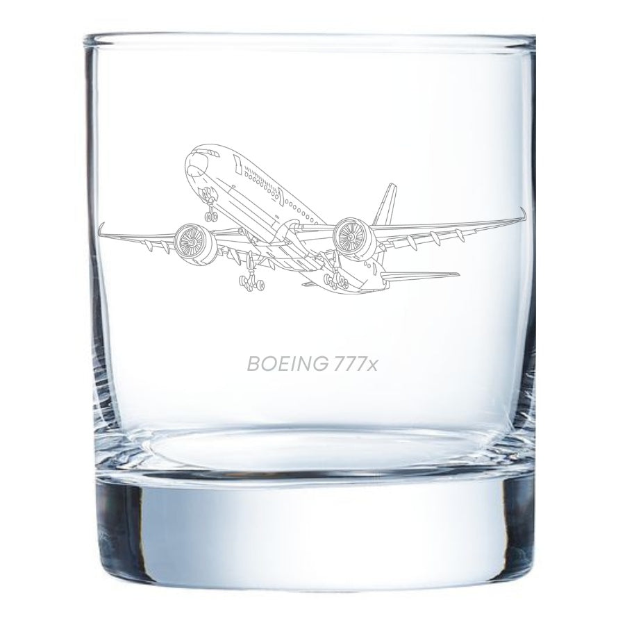 Boeing 777 Collector's Engraved Whiskey Glass