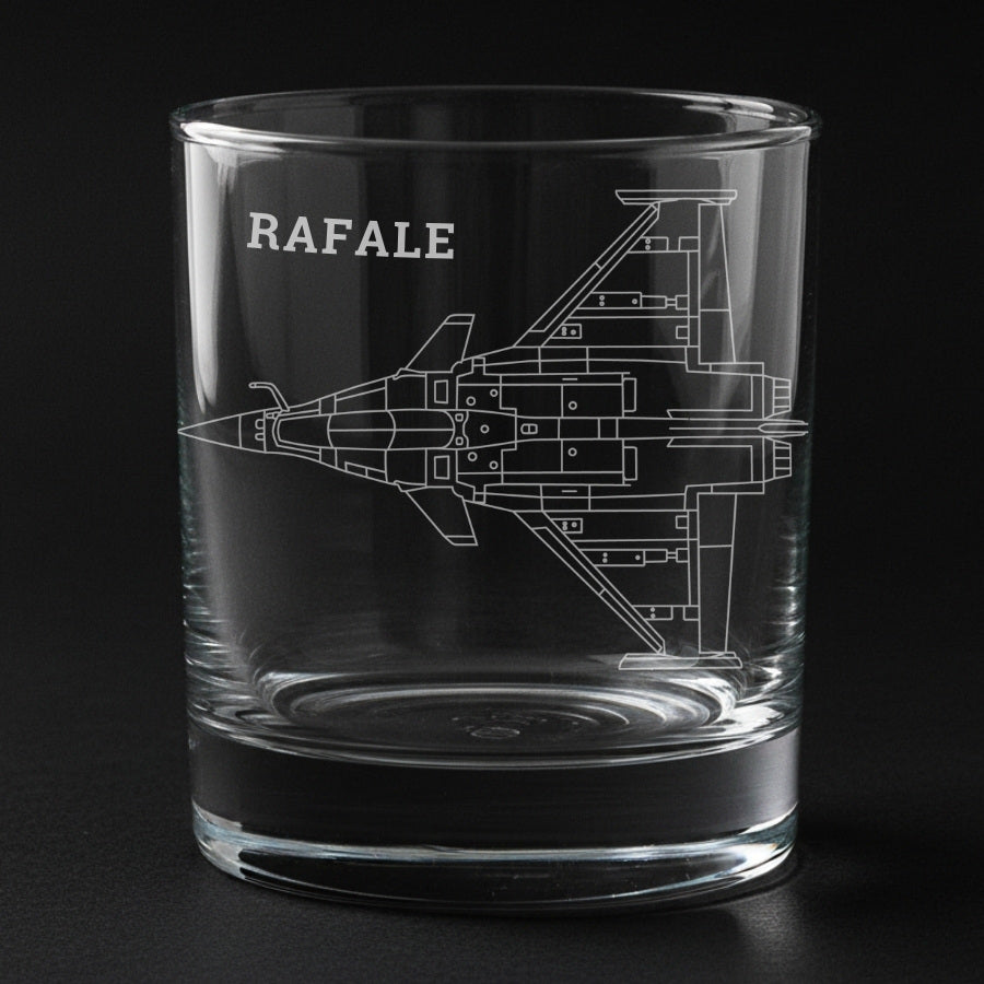 Indian Air Force Engraved Whiskey Glass Set – Ultimate 6 Aircraft Collection