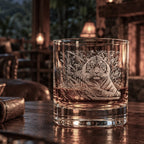 Royal Bengal Tiger Engraved Whiskey Glass
