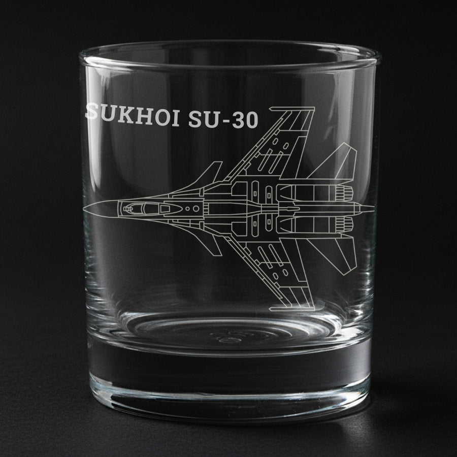 Indian Air Force Engraved Whiskey Glass Set – Ultimate 6 Aircraft Collection